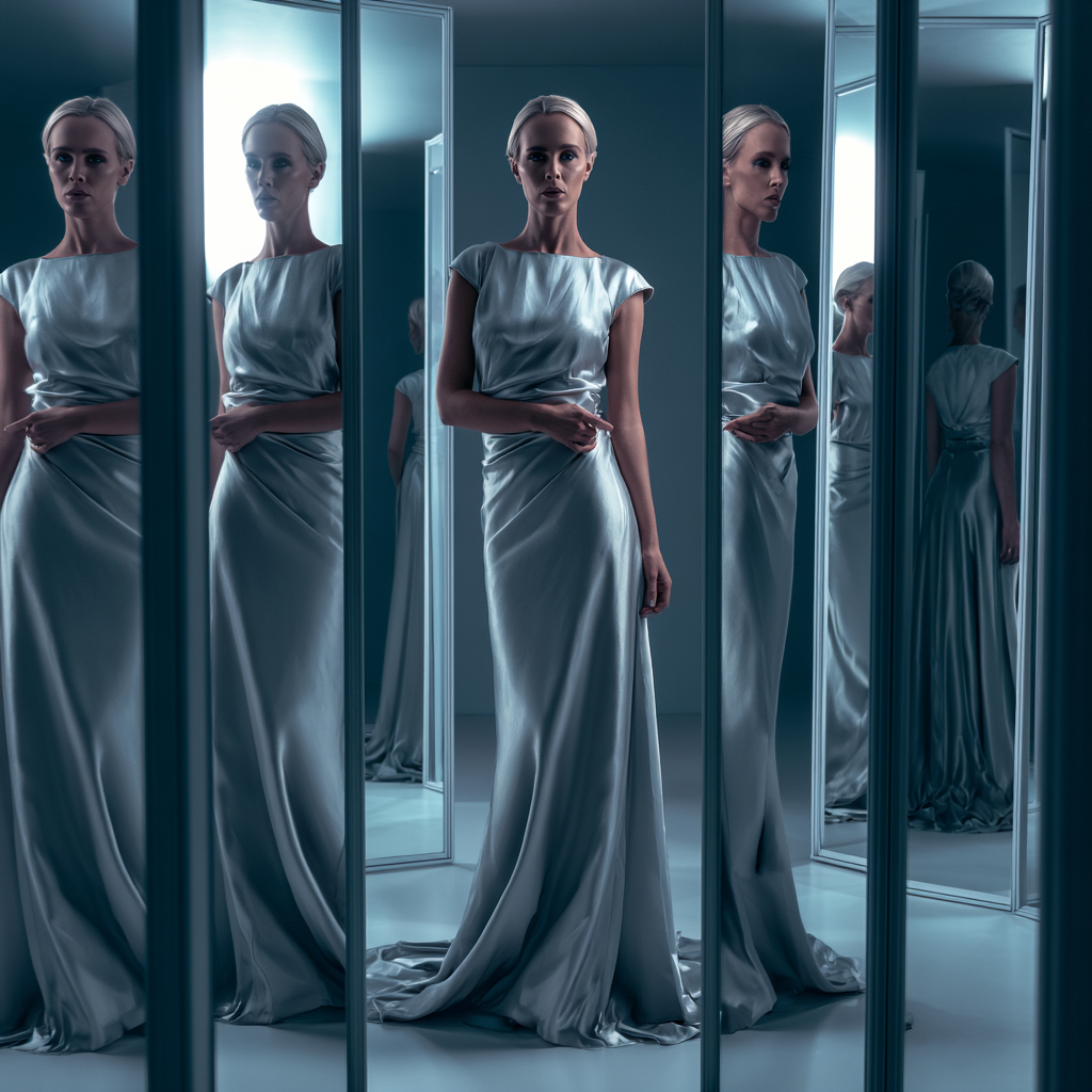 Midjourney — editorial fashion portrait with cinematic lighting